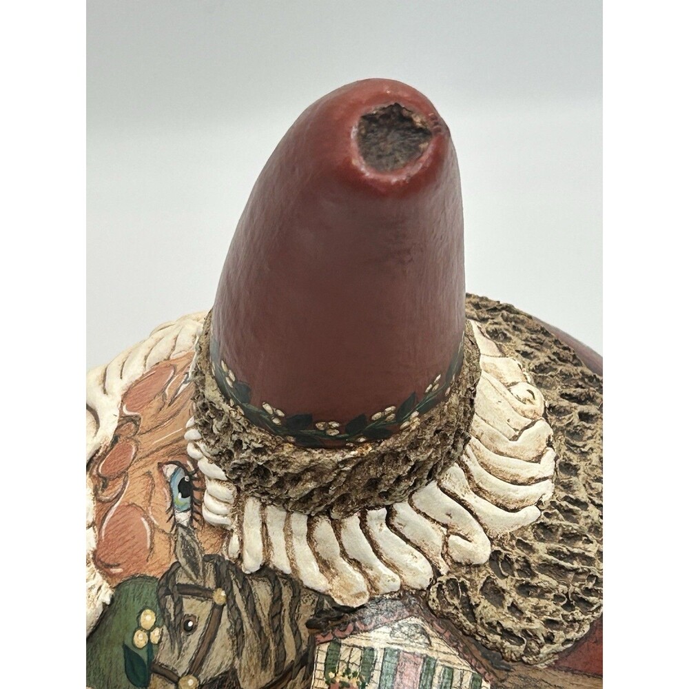 Santa Folk Art Painted Gourd Signed Sculpture G2Taylor 1999 #3 Christmas Decor - Picture 14 of 16